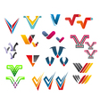 letter v alphabet symbols vector image vector image