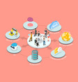 3d isometric flat conceptual vector image