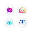 approved eye and mail icons set package box sign vector image