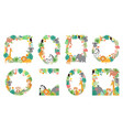 cartoon animals frame jungle animal in tropical vector image vector image