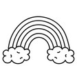 rainbow and clouds doodle vector image