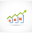 real estate logo growing financial sales chart vector image