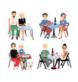 set of couples on romantic date young trendy vector image