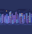 urban building skyscrapers night city panorama vector image vector image