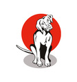 dog sitting retro vector image