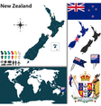 new zealand world map small vector image vector image