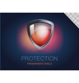 realistic metal shield with transparent armored vector image