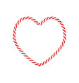 christmas candy cane heart frame with red vector image vector image