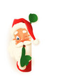 cute santa claus peeking on left side board vector image