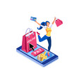 e-commerce cart pay concept vector image vector image