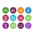 newspaper circle icons on white background vector image