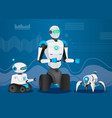 robots and humanoid types of bots and cyborgs vector image