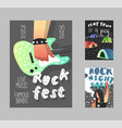 rock festival poster music fest banner template vector image