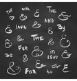 ampersands and catchwords set ink vector image