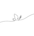 dove with olive branch peace symbol flying bird vector image vector image