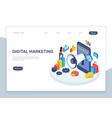 isometric digital marketing social media vector image vector image