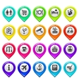 map marker with icons-set one vector image vector image
