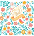 wedding invitation card with flowers save vector image vector image