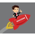 businessman flying on the rocket vector image vector image