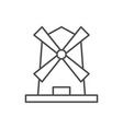 retro windmill line outline icon vector image