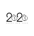 happy new year 2020 rat logo text design vector image