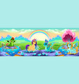 landscape of dreams with fantasy animals vector image