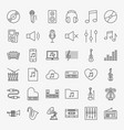 music line icons set vector image
