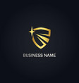 shield protection star gold logo vector image vector image
