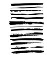 grunge ink brush strokes set freehand black vector image