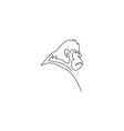 one single line drawing gorilla head vector image vector image