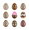 decorated chocolate eggs2 vector image vector image