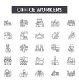 office workers line icons signs set vector image