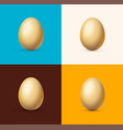 realistic detailed 3d easter golden eggs set vector image