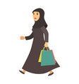 saudi arab muslim woman with shopping bags vector image vector image