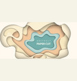 background with nude beige color paper cut shapes vector image vector image