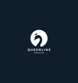 bird swan or goose circle crown logo design vector image