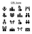 gift box present icon set vector image