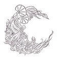 iznik style floral drawing vector image