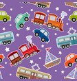 seamless kids transport toys background vector image vector image