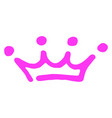 princess crown icon hand drawn brush stroke logo vector image