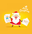 santa claus receive a letter of wish about toy vector image