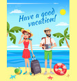 tourists during summer holiday vector image
