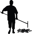gardener silhouette vector image vector image