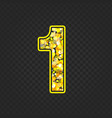 gold glittering number 1 vector image vector image