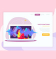 voice functions landing page vector image vector image