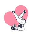 happy plus size pinup girl on heart shape vector image vector image