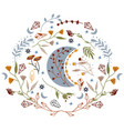 a boho composition with celestial moon vector image