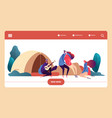 autumn forest camp web page template vector image