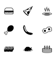 black food icons set vector image