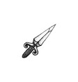 hand drawn dagger vector image vector image